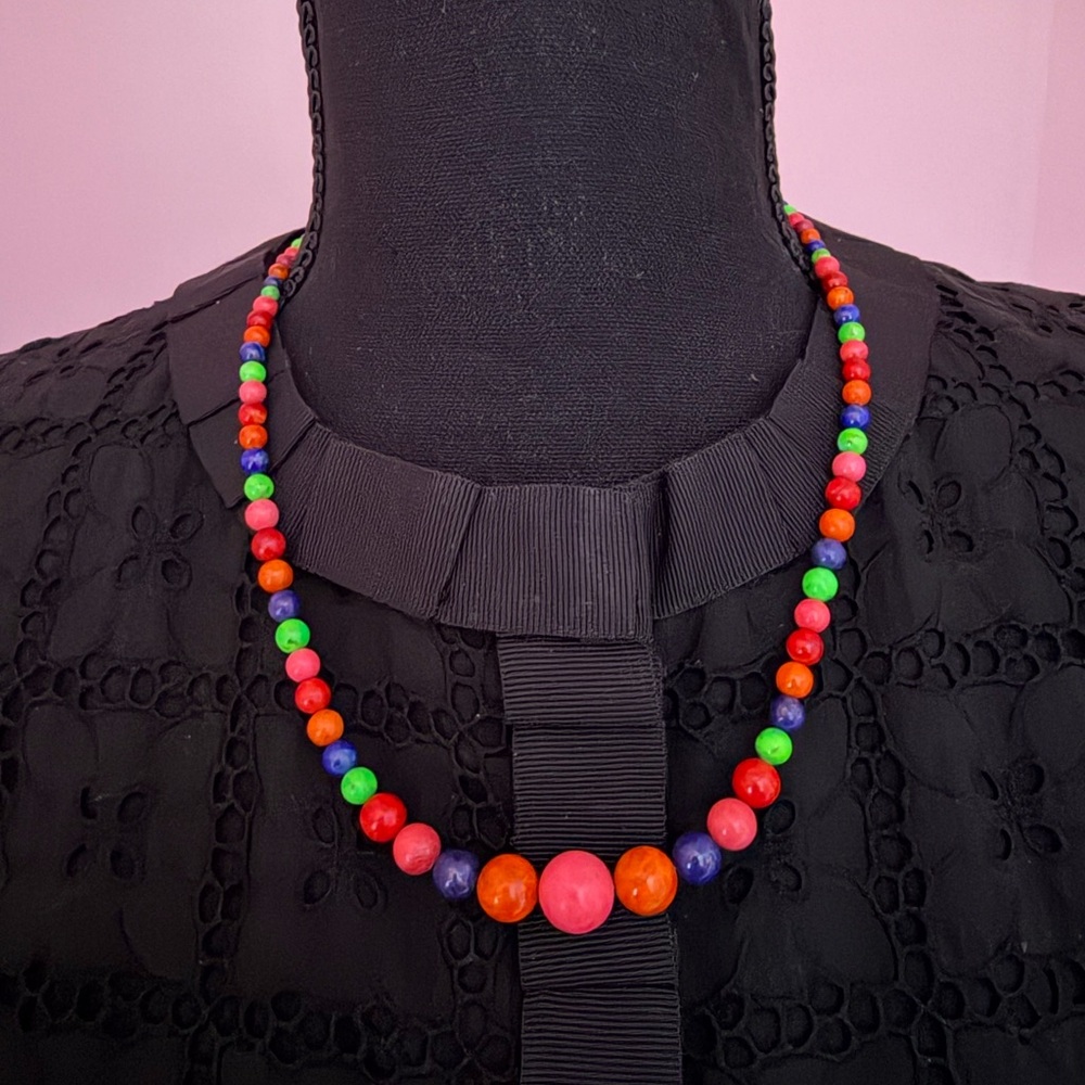 Jay King DTR 925 Multicolor Gemstone Bead Necklace Sterling Silver Hook Clasp